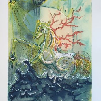 Printmaking titled "Neptune" by Salvador Dali, Original Artwork, Lithography