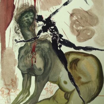Estampas & grabados titulada "Minotaur [Piekło: p…" por Salvador Dali, Obra de arte original, Xilografía