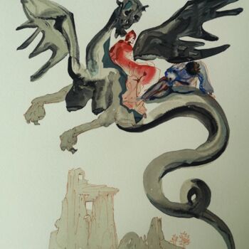 Отпечатки и Гравюры под названием "Lichwiarze [Piekło:…" - Salvador Dali, Подлинное произведение искусства, ксилография