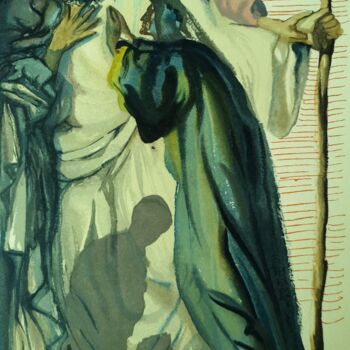 Impressões e gravuras intitulada "Duch przesłuchujący…" por Salvador Dali, Obras de arte originais, Xilogravura