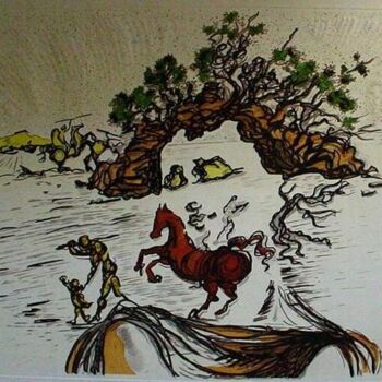 印花与版画 标题为“Le Chavel (Septembr…” 由Salvador Dali, 原创艺术品, 油