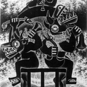 Dessin intitulée ""TROUBADORES OF TAU…" par Salvador Rosado, Œuvre d'art originale, Encre