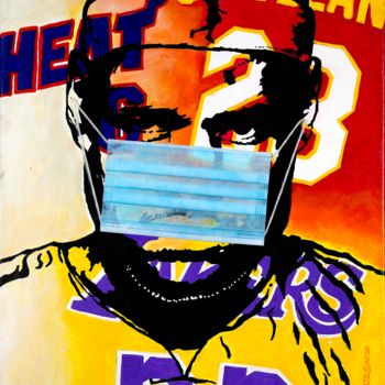 Painting titled "LEBRON 19" by Sam Schwartz, Original Artwork, Acrylic