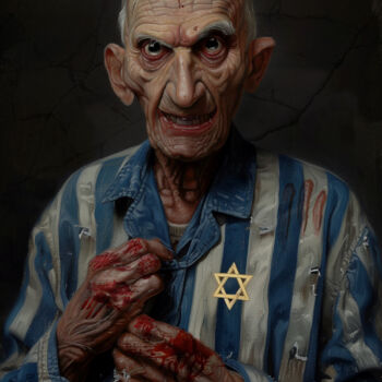 Arts numériques intitulée "The Face of Zionism" par Samael, Œuvre d'art originale, Peinture numérique