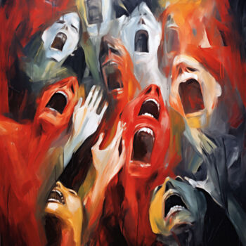 Digital Arts titled "Screams" by Samael, Original Artwork, Digital Painting