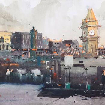 Painting titled "Erbil Castle Market…" by Samar Alzaidy, Original Artwork, Watercolor