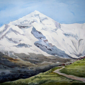 Pittura intitolato "Beauty of Himalayan…" da Samiran Sarkar, Opera d'arte originale, Acquarello
