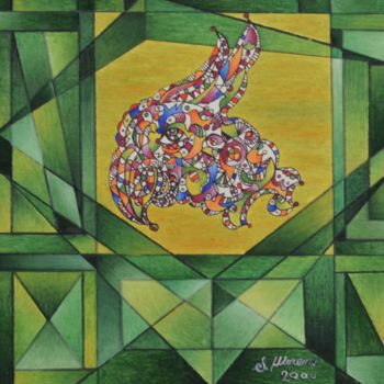 Pittura intitolato "LE  PIEGE" da Salvador  Moreno, Opera d'arte originale, Olio