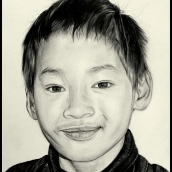Dessin intitulée "portrait enfant (de…" par Samos17 Portraitiste, Œuvre d'art originale, Crayon