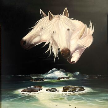 Pintura titulada "Horses" por Samuel Díaz, Obra de arte original, Oleo