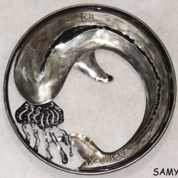「cercle de vie」というタイトルの彫刻 Samyによって, オリジナルのアートワーク, 金属