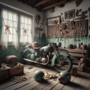 数字艺术 标题为“Motorcycle 1” 由Sandra Egbers (My-AI-Art), 原创艺术品, AI生成的图像