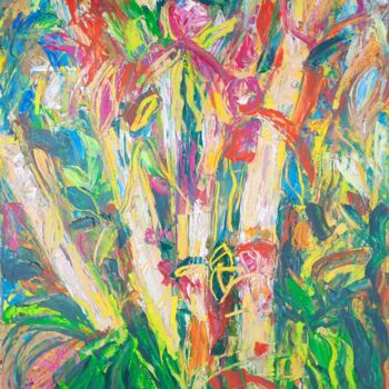 Peinture intitulée "Printemps" par Sandra Land, Œuvre d'art originale, Huile