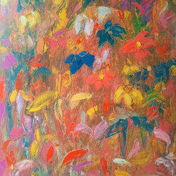 Painting titled "Rêve Jardin" by Sandra Land, Original Artwork, Oil