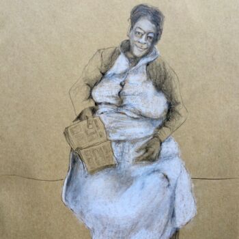 Drawing titled "Kle blanc" by Sandra Ludwig, Original Artwork, Pencil