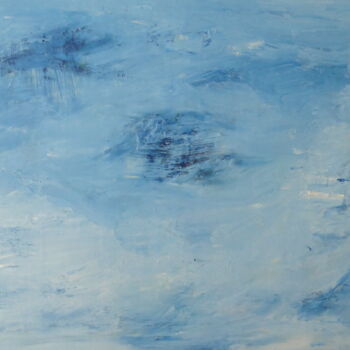 Painting titled "Bleu n°1" by Sandra Pohin, Original Artwork, Acrylic Mounted on Wood Stretcher frame