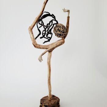 Sculpture intitulée "ZOË" par Sandra Veillette, Œuvre d'art originale, Bois