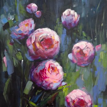 Ζωγραφική με τίτλο "My Roses 3" από Sandra Gebhardt-Hoepfner, Αυθεντικά έργα τέχνης, Ακρυλικό Τοποθετήθηκε στο Ξύλινο φορείο…