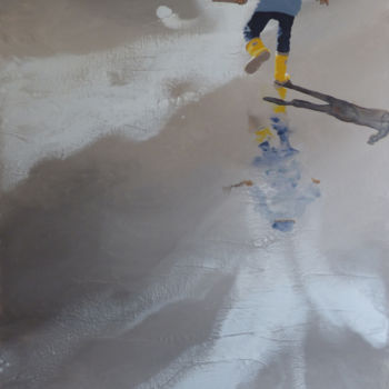 Pittura intitolato ""course de nuages"" da Sandrine Gergaud, Opera d'arte originale, Acrilico Montato su Telaio per barella…