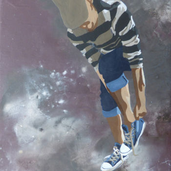 제목이 ""pieds d'hiver""인 미술작품 Sandrine Gergaud로, 원작, 아크릴 나무 들것 프레임에 장착됨
