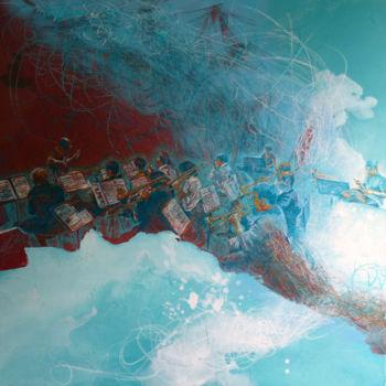 제목이 ""Big Band energie s…"인 미술작품 Sandrine Gergaud로, 원작, 아크릴 나무 들것 프레임에 장착됨