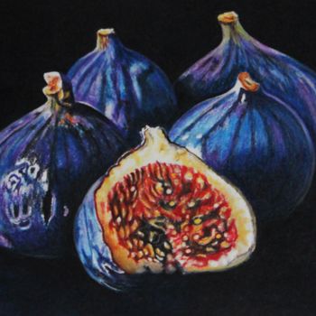 Drawing titled "Petites Figues" by Sandrine Hardjani, Original Artwork, Pencil