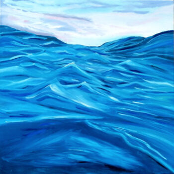 Painting titled "Turbulent sea" by Sanja Jancic, Original Artwork, Oil