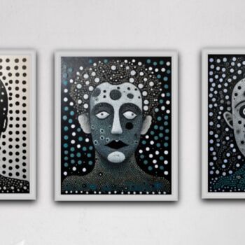 Peinture intitulée "Triptych: Three Por…" par Sanja Jancic, Œuvre d'art originale, Acrylique