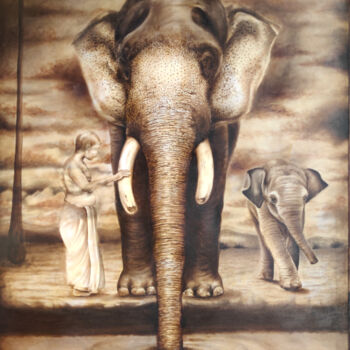 Malerei mit dem Titel "Anuvrat" von Sanjay P, Original-Kunstwerk, Acryl
