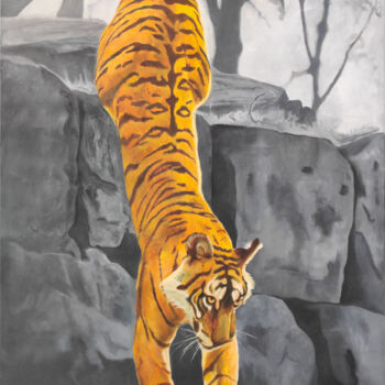 Malerei mit dem Titel "Tiger Series 2" von Sanjay P, Original-Kunstwerk, Acryl