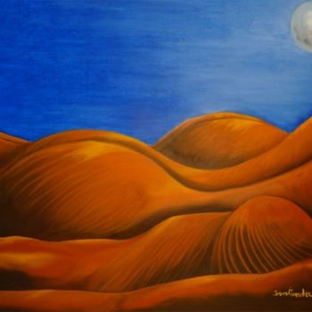 Pintura intitulada "Dunes Humaines" por Paul Santander, Obras de arte originais, Óleo