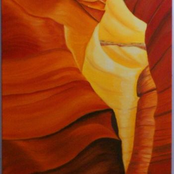Pintura intitulada "Antelope canyon 1" por Paul Santander, Obras de arte originais, Óleo