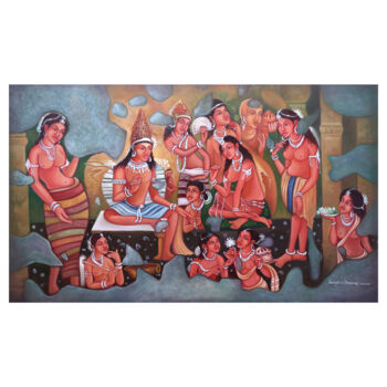 "Ajantha painting" başlıklı Tablo Santosh Dangare tarafından, Orijinal sanat, Petrol