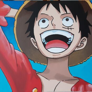 Peinture intitulée "One Piece - Luffy" par Sarah Ferrari, Œuvre d'art originale, Acrylique