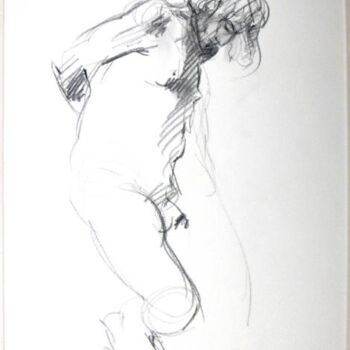 Dessin intitulée "nu homme 246" par Sarah François, Œuvre d'art originale, Conté