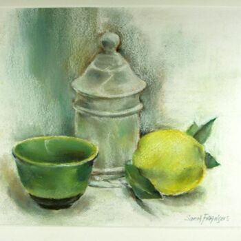 Dessin intitulée "Pot à épices et pom…" par Sarah François, Œuvre d'art originale, Pastel