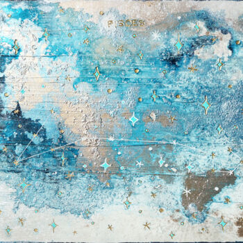 Pittura intitolato "Blue Pisces 1" da Sarah I. Avni, Opera d'arte originale, Acrilico Montato su Telaio per barella in legno