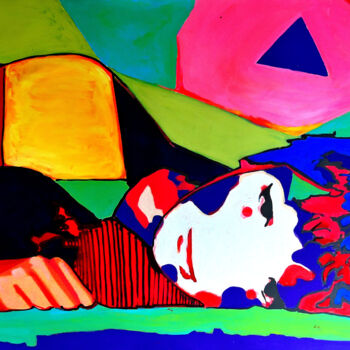 Peinture intitulée "Relax  inspired by…" par Sara Raquel Sarangello, Œuvre d'art originale, Acrylique