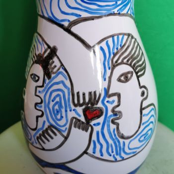 Drawing titled "les amoureux et le…" by Sara Picazo, Original Artwork, Ceramics