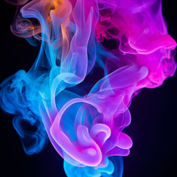 Digitale Kunst mit dem Titel "Colored smoke on a…" von Saras, Original-Kunstwerk, Digitale Malerei