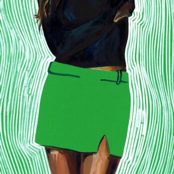 Desenho intitulada "GIRL IN GREEN SKIRT" por Sasha Robinson, Obras de arte originais, Pintura digital