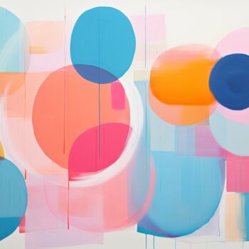 Arte digital titulada "Pale blue and pink…" por Sasha Robinson, Obra de arte original, Acrílico