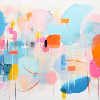 Digital Arts titled "Tender blue, pink a…" by Sasha Robinson, Original Artwork, Digital Painting