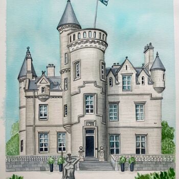 Malarstwo zatytułowany „Scottish Castle” autorstwa Sasha Solomon, Oryginalna praca, Akwarela