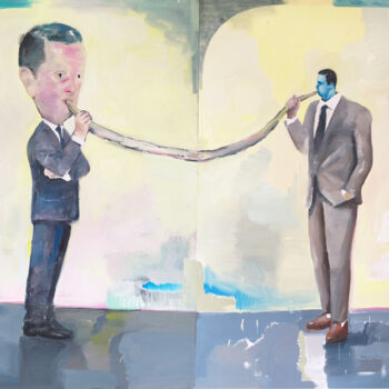 "Untitled (Two men)" başlıklı Tablo Sasho Violetov tarafından, Orijinal sanat, Petrol