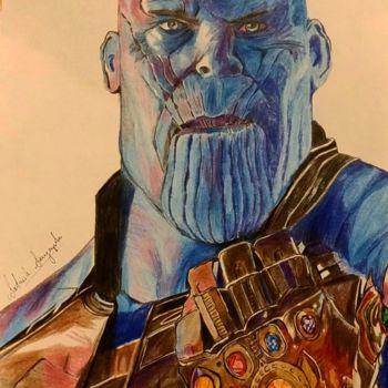 Drawing titled "Thanos" by Satwik Sengupta, Original Artwork, Ink