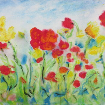 Painting titled ""Blumenwiese II"" by Satyam Art, Original Artwork, Acrylic