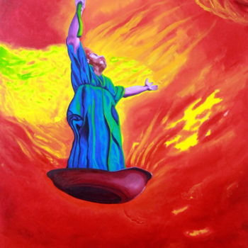 Peinture intitulée "Moisés pidiendo la…" par Saúl Nagelberg, Œuvre d'art originale, Huile
