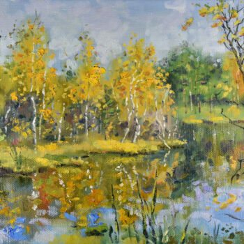 Картина под названием "Autumn Walks Painti…" - Natalya Savenkova, Подлинное произведение искусства, Масло