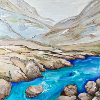 Painting titled "Долина" by Ekaterina Sboeva, Original Artwork, Oil